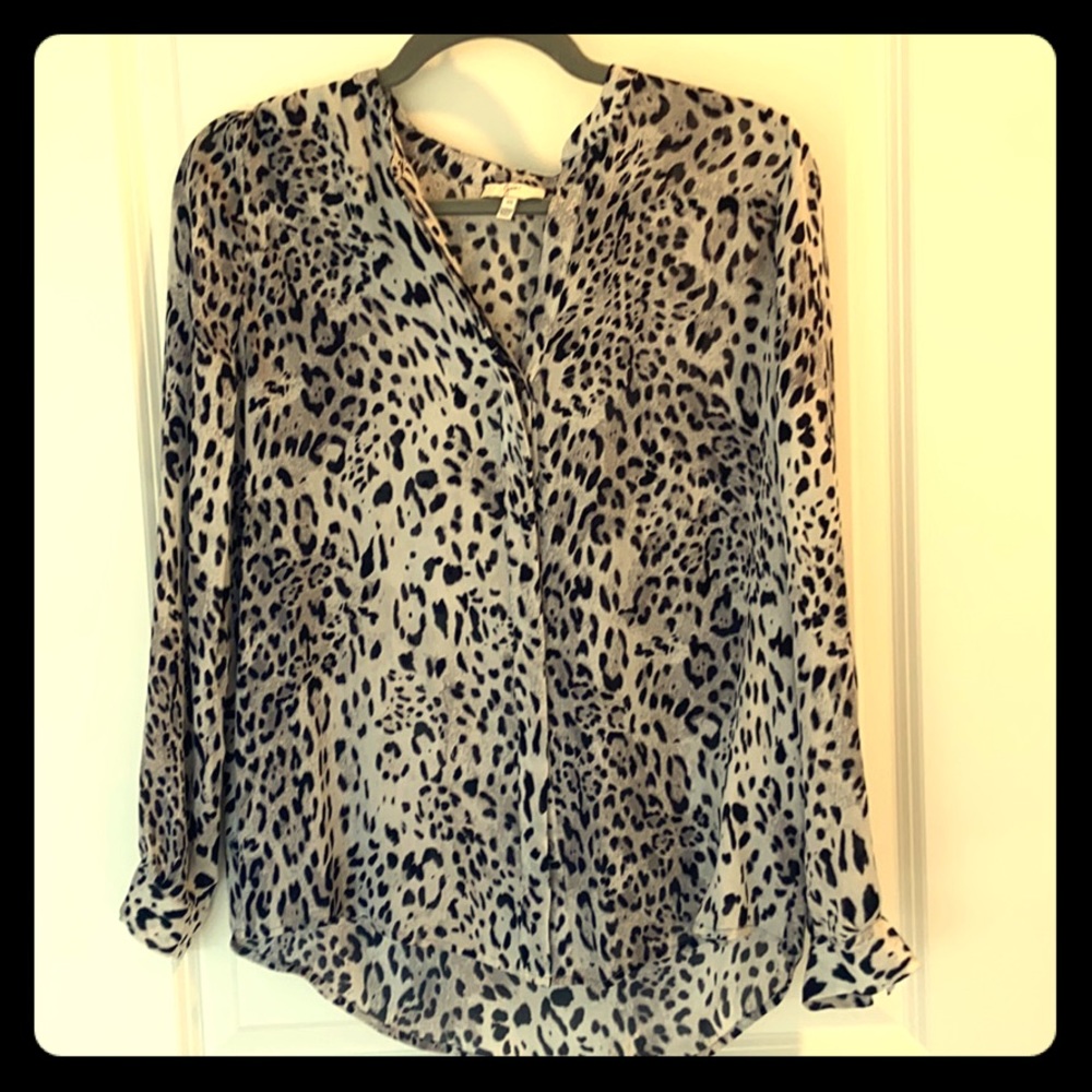 Joie black and white leopard top XS